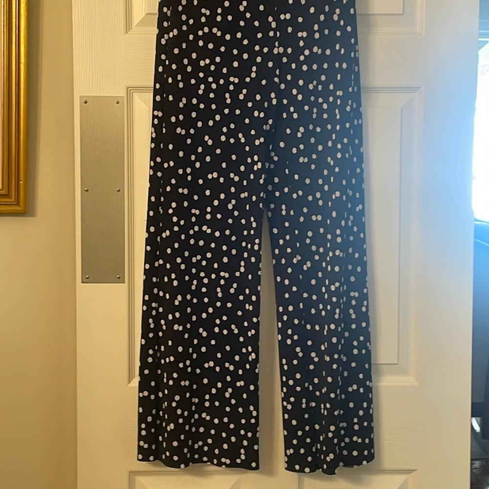 Polka dot black and white palazzo pants. Size M